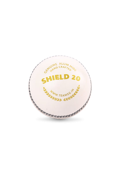 SG Shield 20 White Cricket Leather Ball