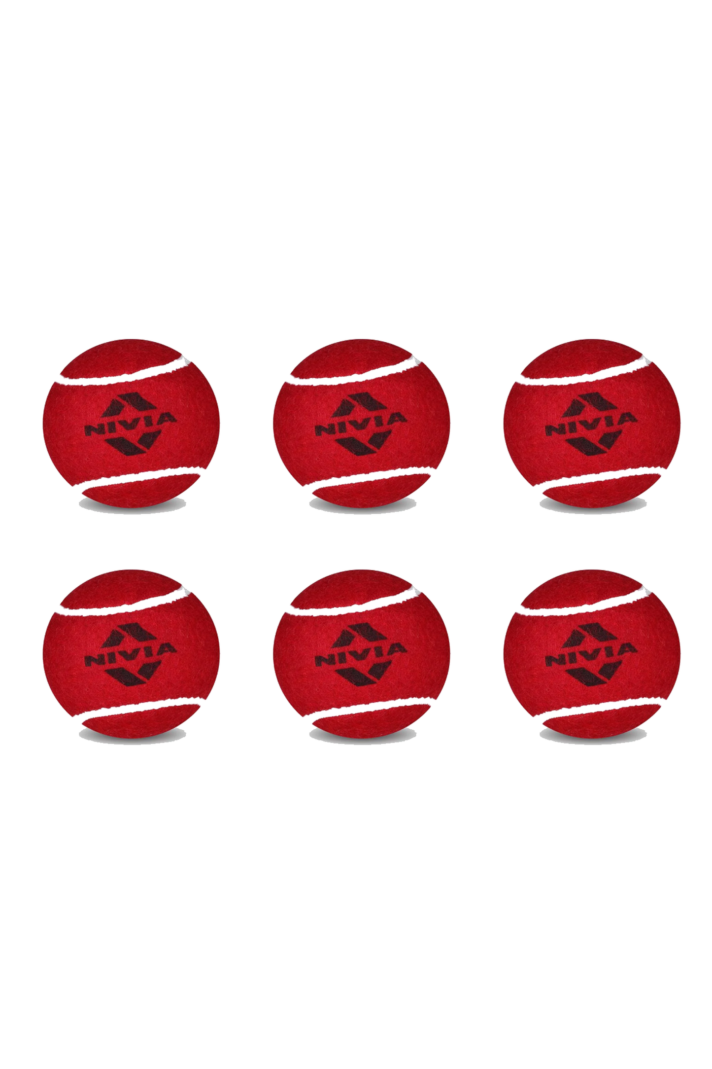 Nivia Cricket Tennis Ball Heavy Red (PACK of 6)